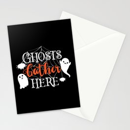 Ghosts Gather Here Funny Halloween Stationery Card