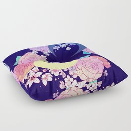 Floral Moon Floor Pillow