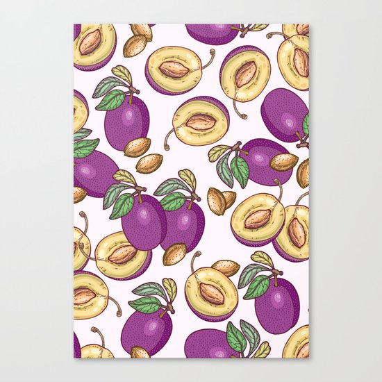 Romantic plum pattern Canvas Print