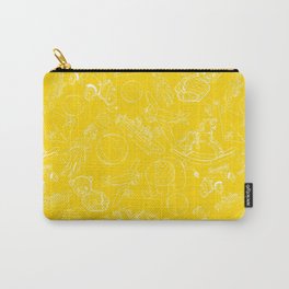 Yellow and White Toys Outline Pattern Carry-All Pouch