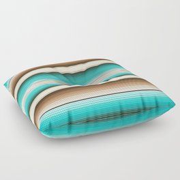 Teal, Brown and Navajo White Southwest Serape Blanket Stripes Floor Pillow