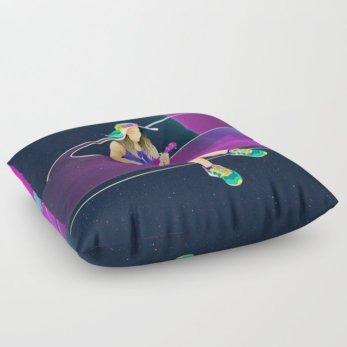 The girl from Saturn by #Bizzartino Floor Pillow