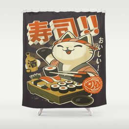 Cat Sushi Shower Curtain