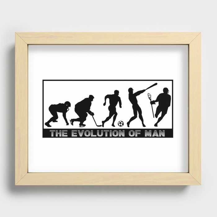 Lacrosse Evolution Of Man Recessed Framed Print