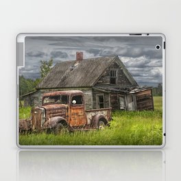 Old Vintage Pickup in front of an Abandoned Farm House Laptop Skin