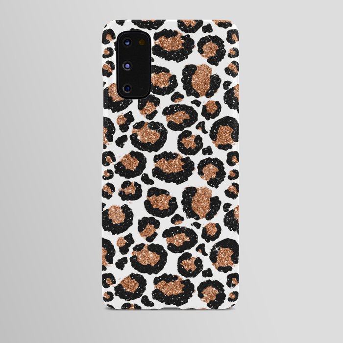 Leopard Metal Glamour Skin on white Android Case