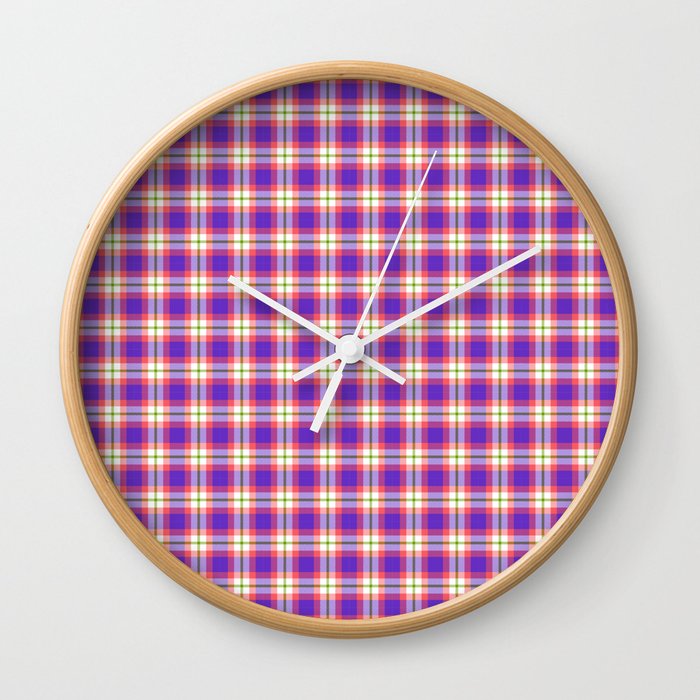 Tartan plaid pattern Wall Clock