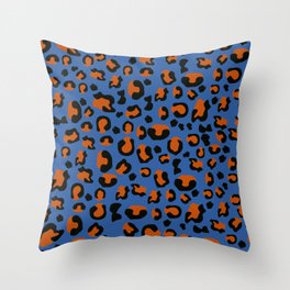 Blue Jungle - Leopard Pattern Throw Pillow