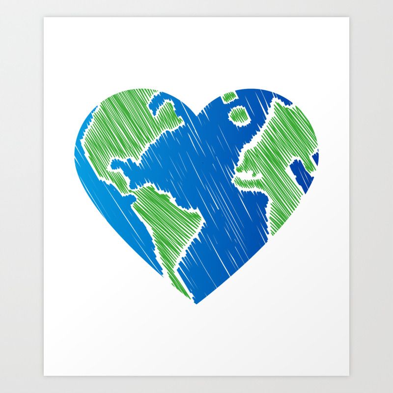 Love The Planet Earth Day Recycle Art Print By Aombin Society6