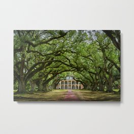 Oak Alley plantation historical site New Orleans USA  Metal Print | Sumer, House, Green, Oak, Alley, Trees, Branch, Peace, Historical, Landscape 