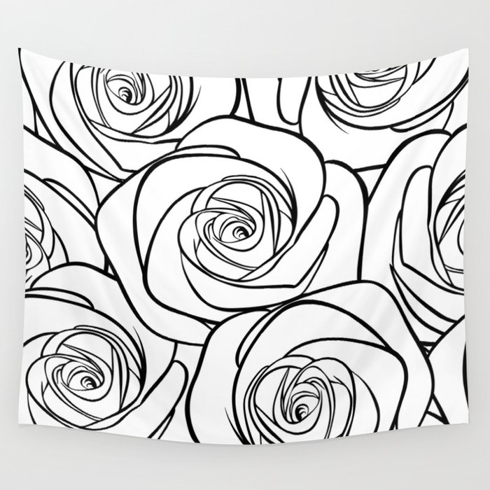 White Roses Wall Tapestry By 4thave Society6