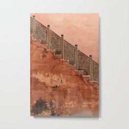 Terracotta wall in Rajasthan, India, travel Photography  Metal Print