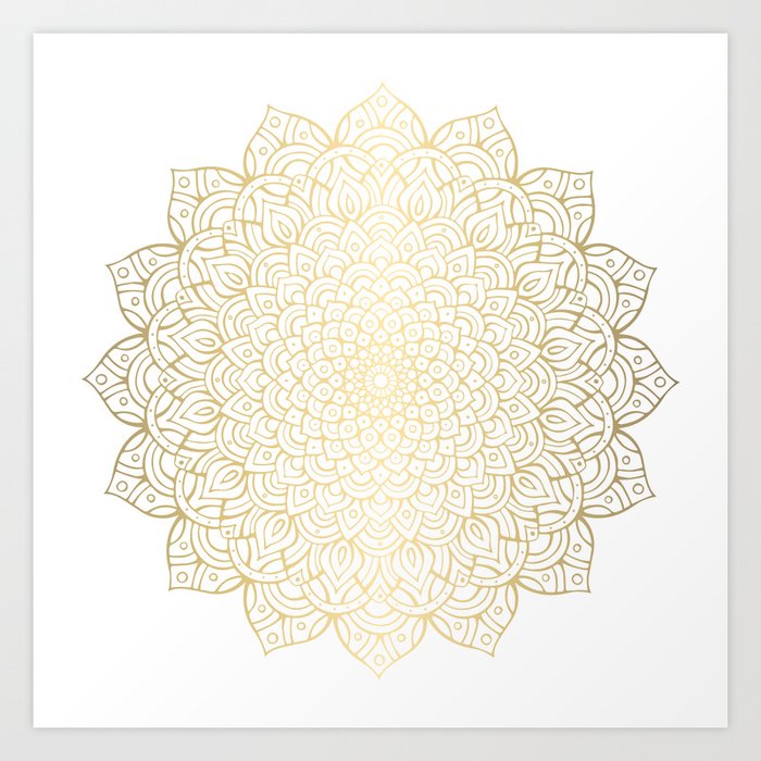 Unfolding Gold Mandala Art Print