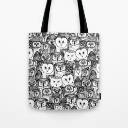 just owls black white Tote Bag