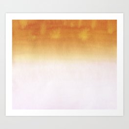 Ombre Orange Painted Surface Colorful Watercolor Art Print