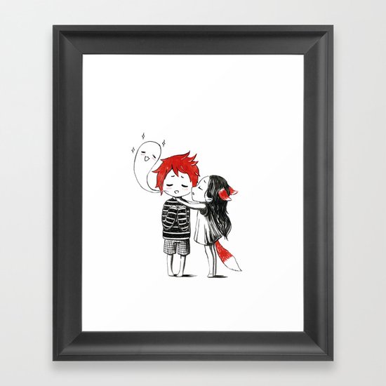 Boy and a Fox Framed Art Print
