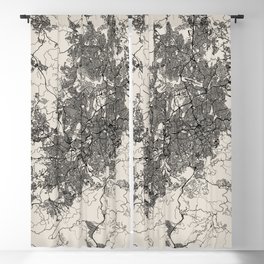 Brazil, Belo Horizonte - Black and White Authentic Map Blackout Curtain