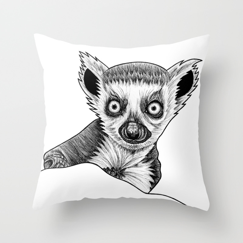 Baby Ring Tailed Lemur Throw Pillow By Lorendowding Society6