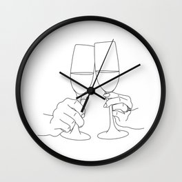 Champagne Toast Wall Clock