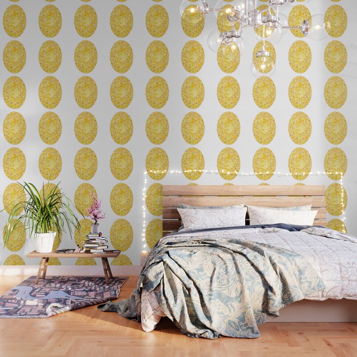 Yellow Oval Gem Wallpaper by Amanda Kepley | Society6