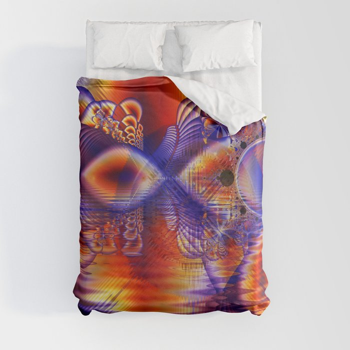 Winter Crystal Palace, Abstract Cosmic Dream Duvet Cover