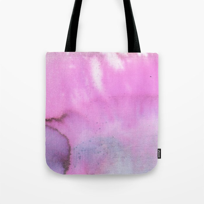 Modern neon pink lilac white abstract watercolor paint Tote Bag
