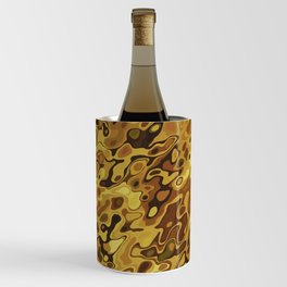 Black, Brown, Orange abstract Water Color Design Gift Pattern Wine Chiller