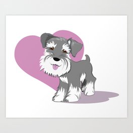 Miniature Schnauzer Puppy Dog Adorable Baby Love Art Print