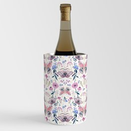 Lilac Butterfly and Flowers Wine Chiller