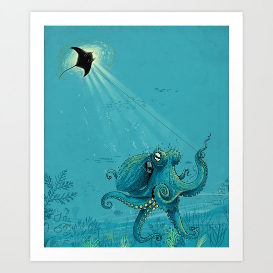 Kite Manta Art Print