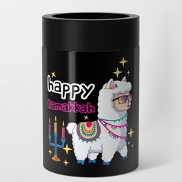 Llamakkah Kawaii Cute Llama Menorah Happy Hanukkah Can Cooler