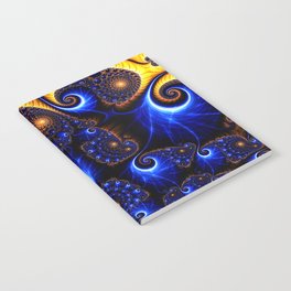 Gold And Blue Flowers Notebook