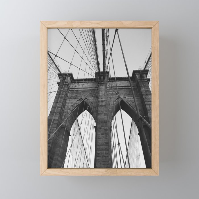 bklyn bridge Framed Mini Art Print