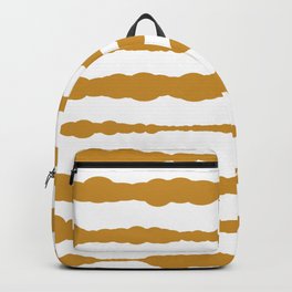 Macramé Stripes Minimalist Pattern in Mustard Gold and White Backpack