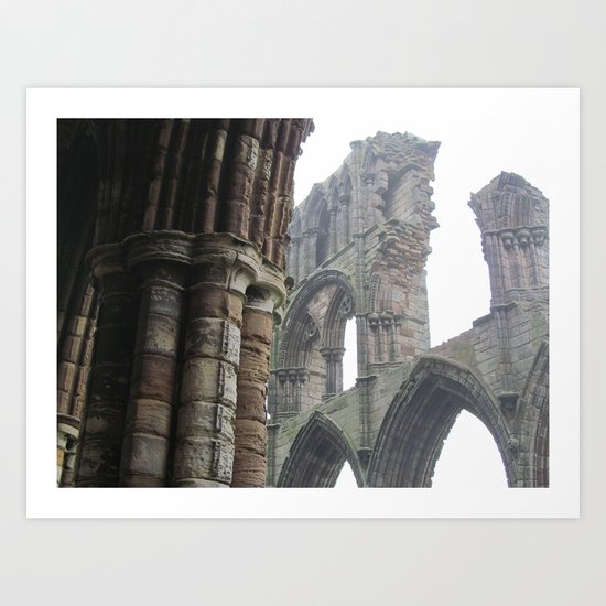 Whitby Abbey in Fog Art Print