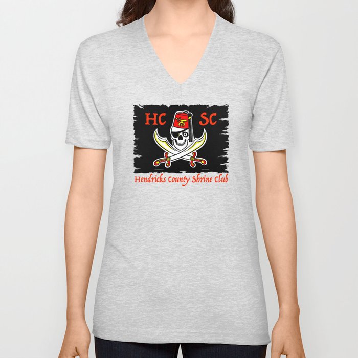 HCSC Pirate Flag V Neck T Shirt