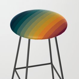 Colorful Abstract Vintage 70s Style Retro Rainbow Summer Stripes Bar Stool