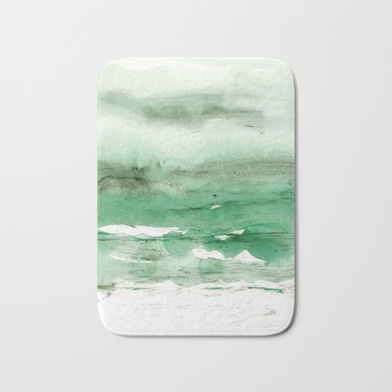 green & grey Bath Mat