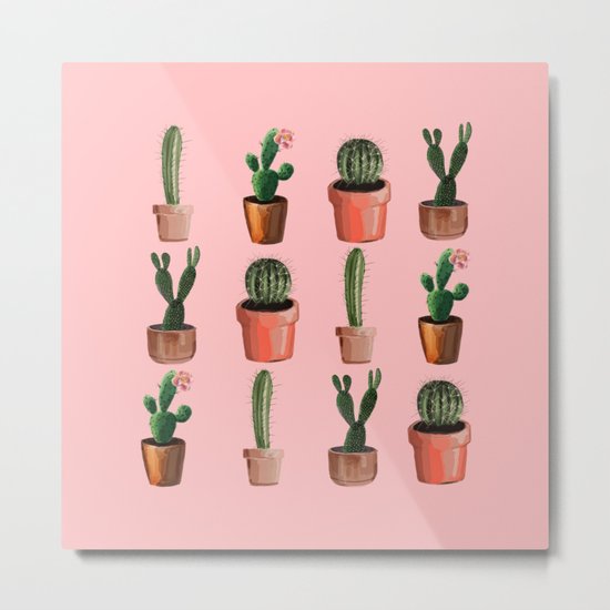 Various Cacti Pink Metal Print