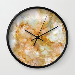 Gold Rippled Marble Wall Clock
