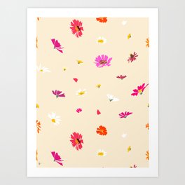 Les Fleurs de Paris - Wildflower Pattern Art Print