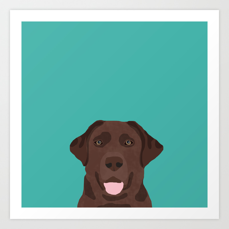 Chocolate Lab peeking dog head labrador retriever must have funny dog breed  gifts Art Print by labrador life | Society6