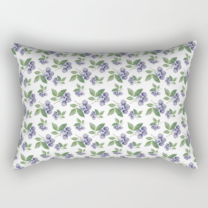 Watercolour blueberry pattern #s1 Rectangular Pillow