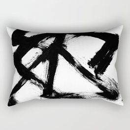Brushstroke 5 - a simple black and white ink design Rectangular Pillow