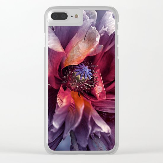Abstract poppy(2). Clear iPhone Case