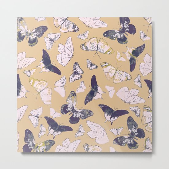BUTTERFLIES PATTERN Metal Print