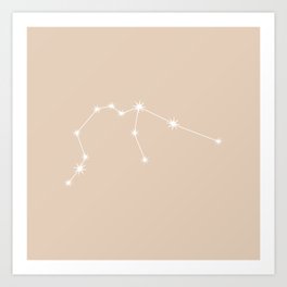 AQUARIUS Neutral Tan - Zodiac Astrology Star Constellation Art Print
