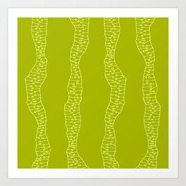 Strata - Lime Green Art Print