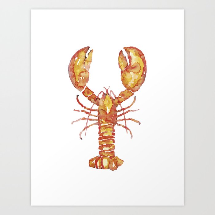 Lobster Kitchen Decor Picture Wall Poster Watercolor Art Print