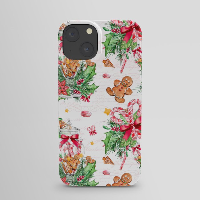 Christmas gingerbread candy cane iPhone Case